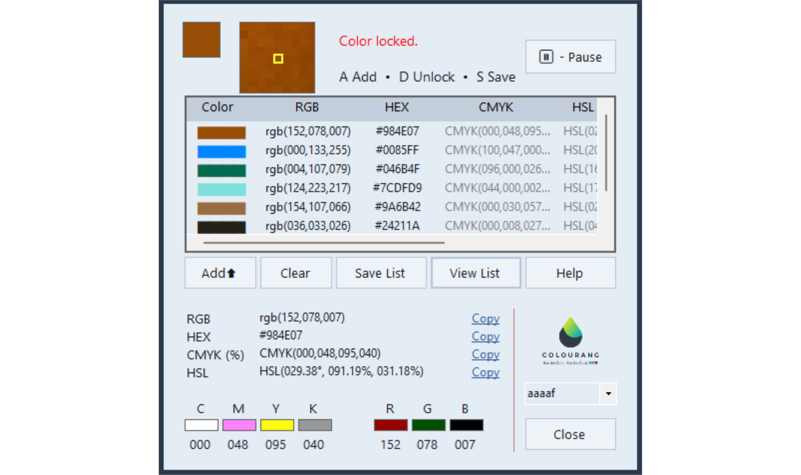 Colourang Screenshot